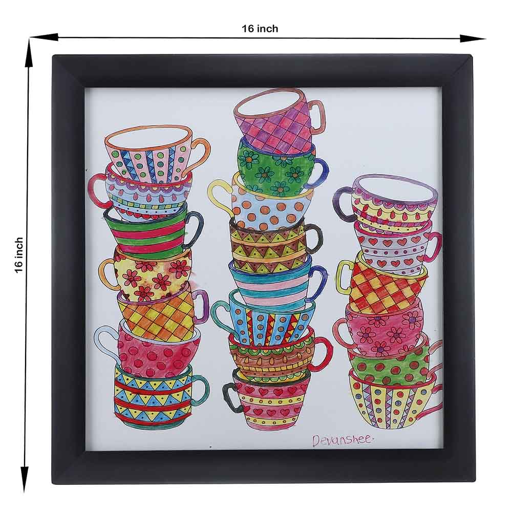 Cups-N-Cups: A Burst of Playful Charm – Framed Wall Art - Image 2