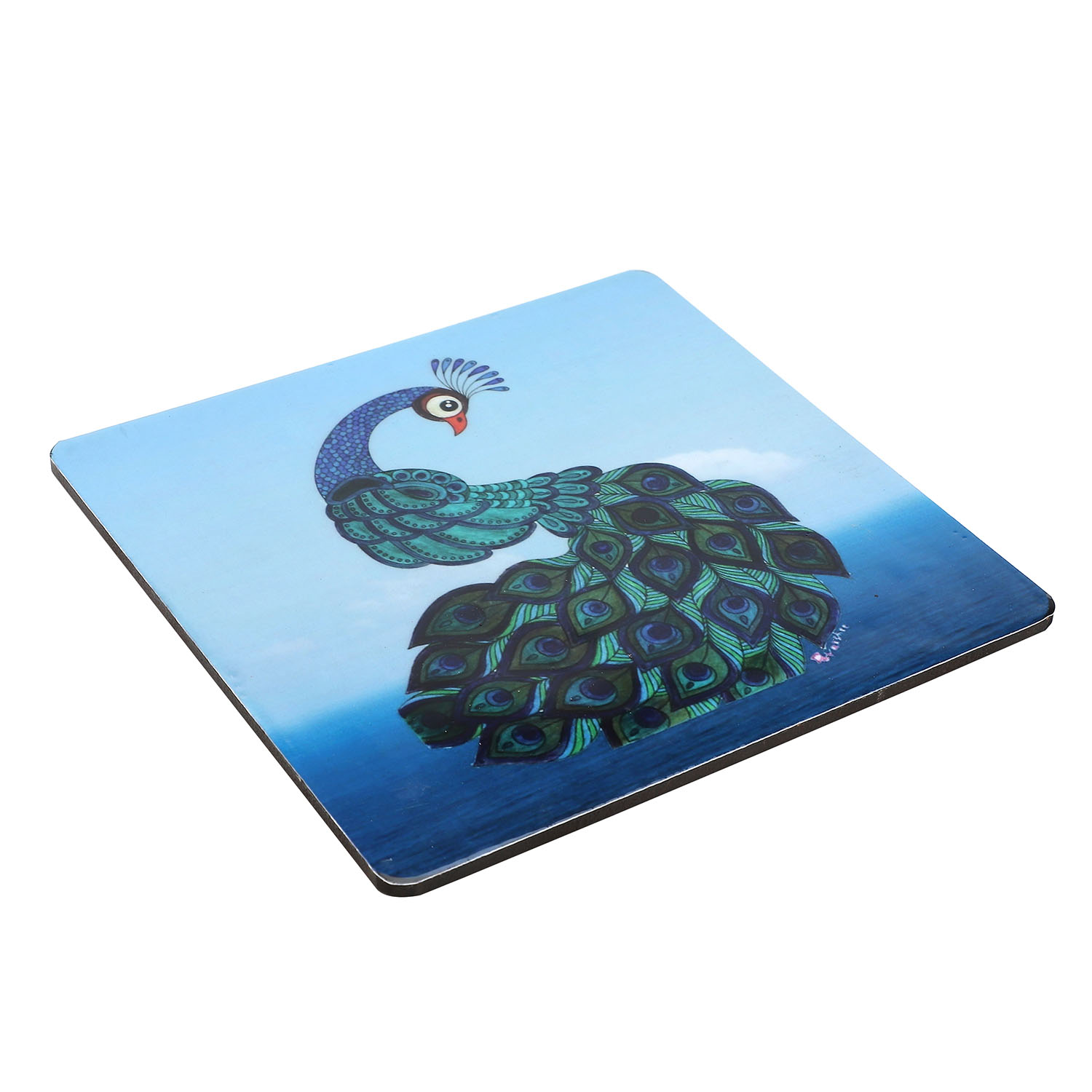 Mayura: A Tribute to Elegance and Beauty – Handcrafted Wooden Trivet - Image 3