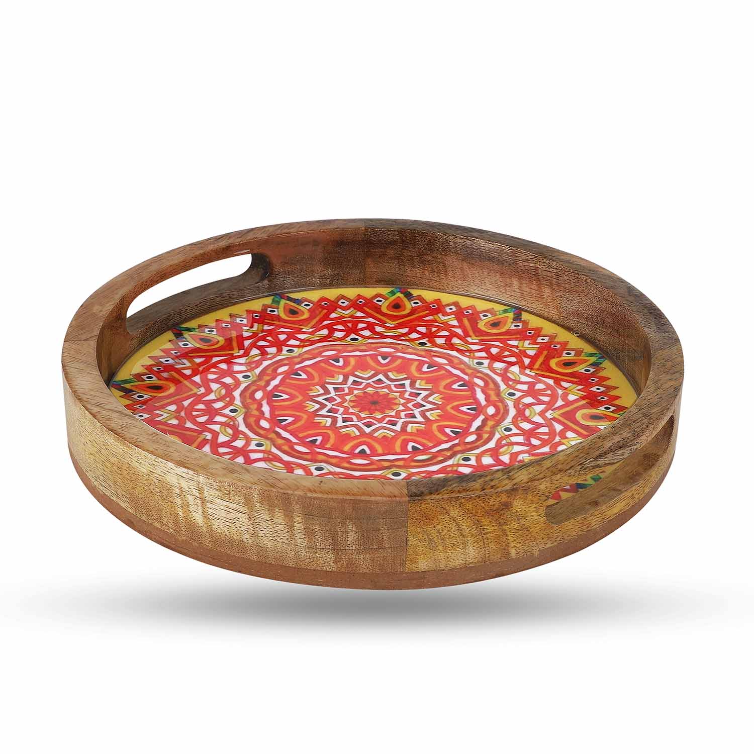 Sunshine: A Radiant Touch of Warmth – Mango Wood Handcrafted Tray - Image 2