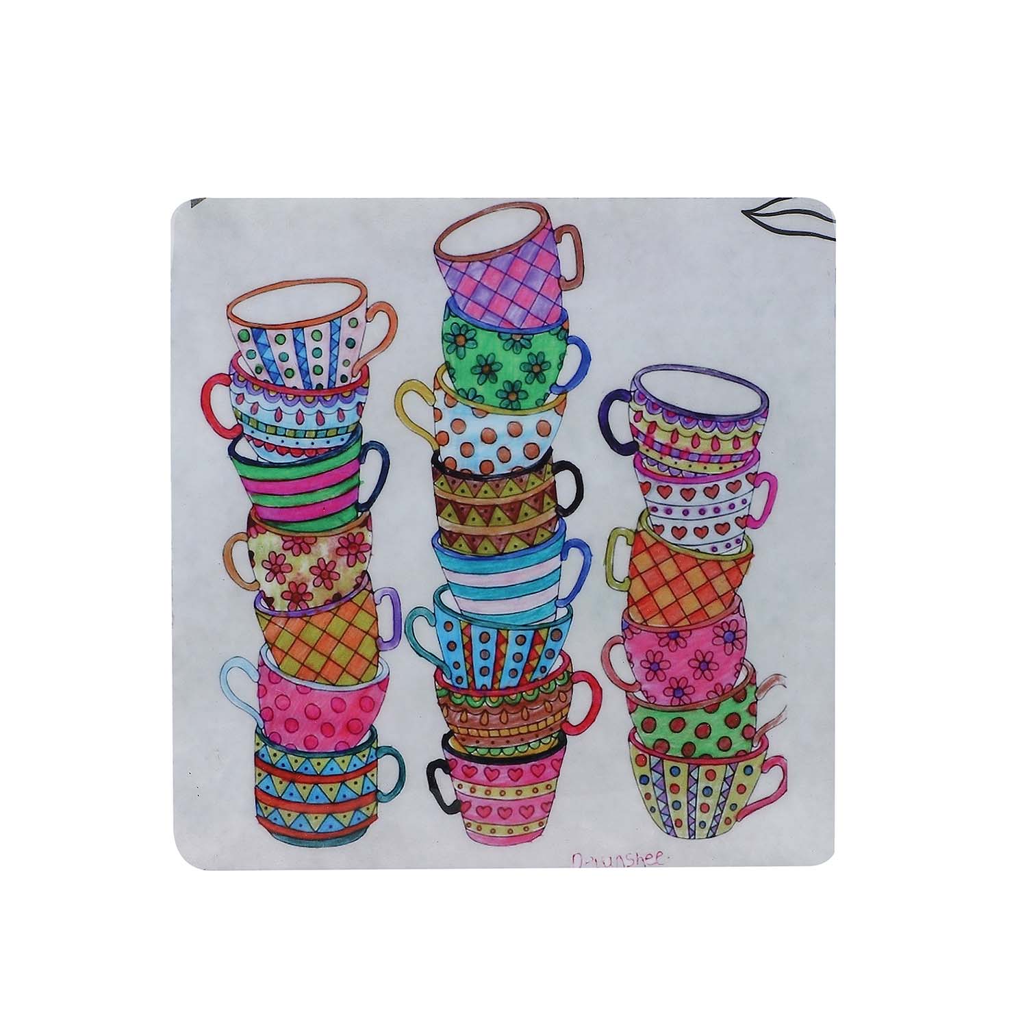 Cups-N-Cups: A Celebration of Everyday Joy – Handcrafted Wooden Trivet - Image 4