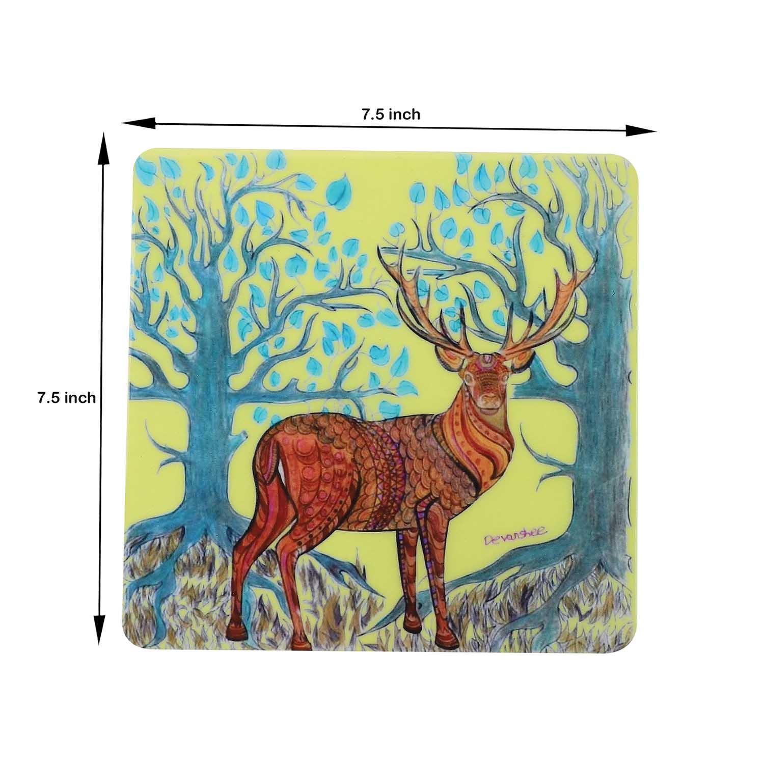Woodland Deer: A Symbol of Nature’s Tranquillity – Handcrafted Wooden Trivet - Image 3