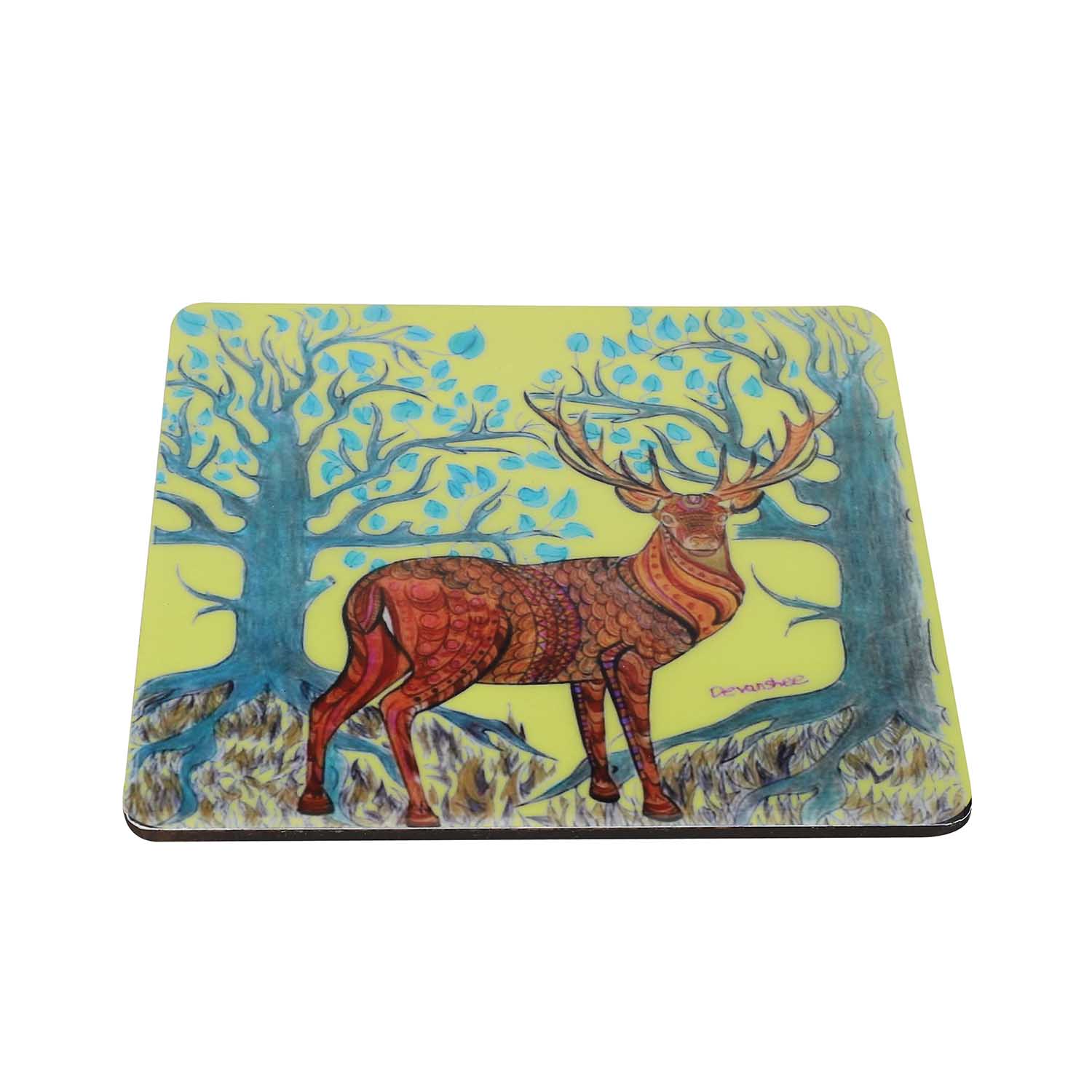 Woodland Deer: A Symbol of Nature’s Tranquillity – Handcrafted Wooden Trivet - Image 4