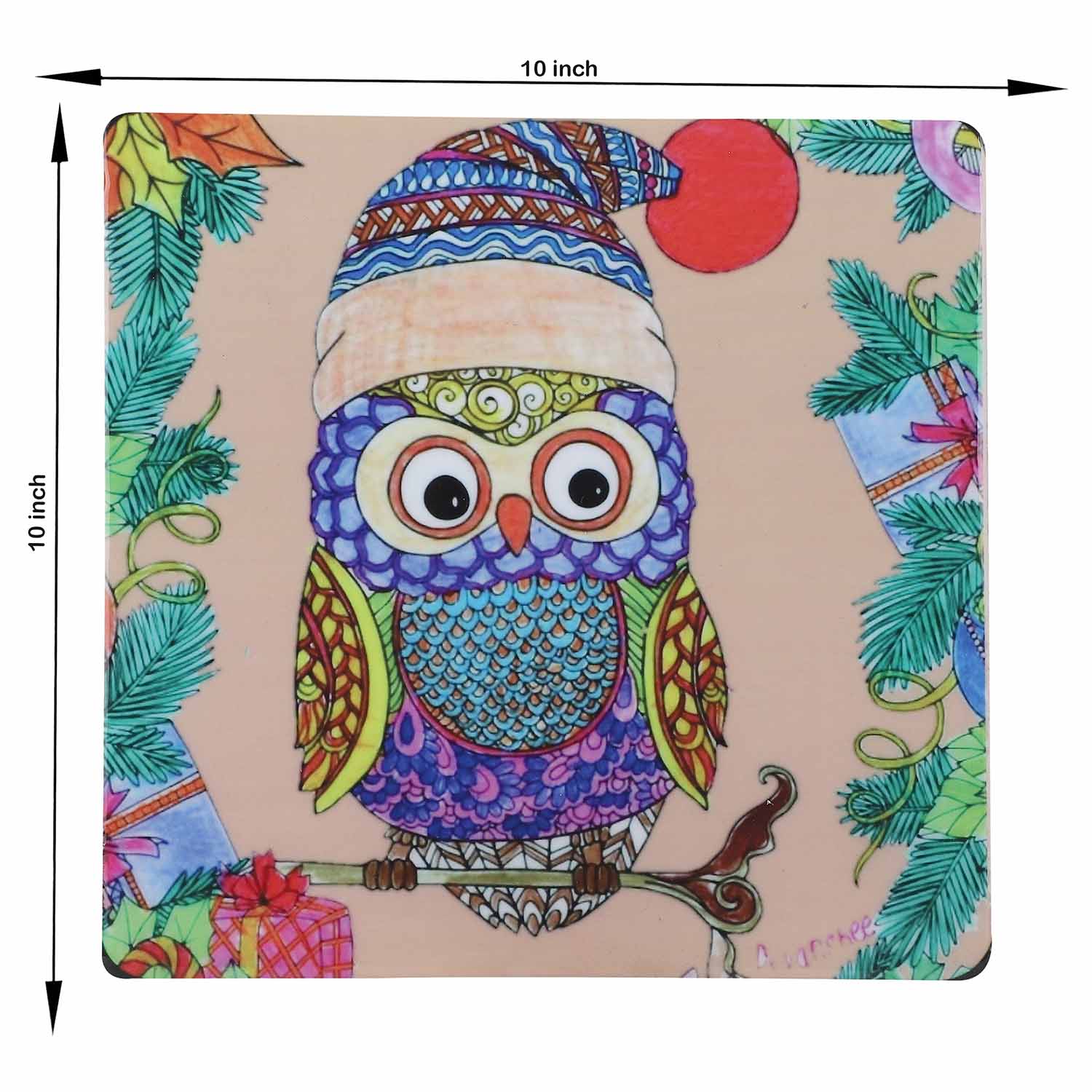 A Wise Owl: A Symbol of Knowledge and Insight – Handcrafted Wooden Trivet - Image 2