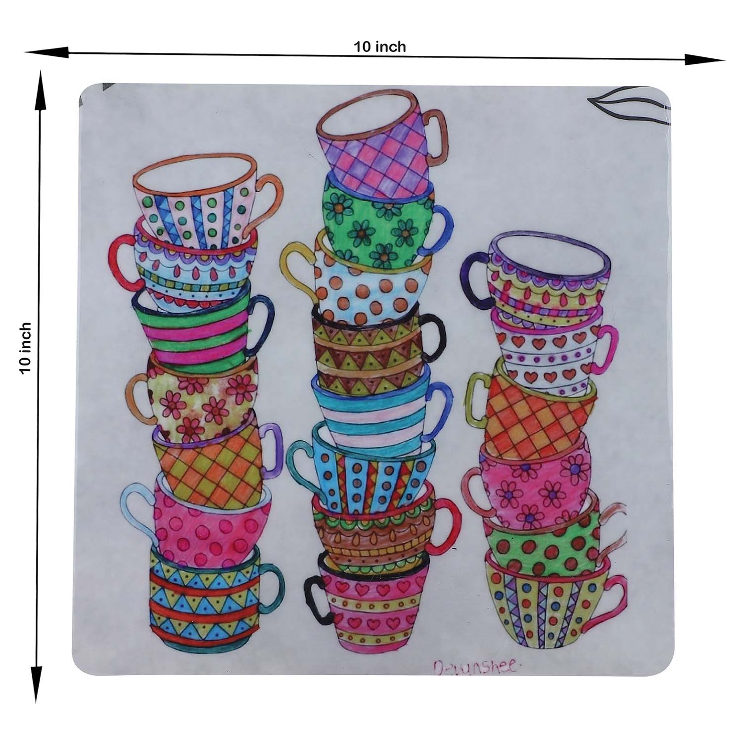 Cups-N-Cups: A Celebration of Everyday Joy – Handcrafted Wooden Trivet - Image 2